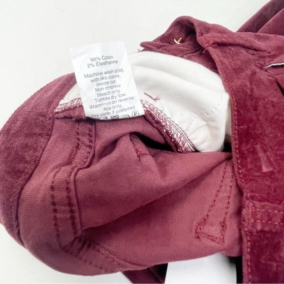 New J CREW FACTORY Women's Raspberry Velvet Midrise Skinny Jeans Raspberry Sz 24 - Picture 7 of 7